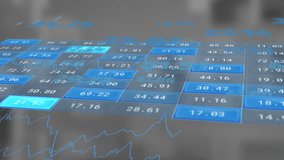 Animation of financial data processing over dark background. Global finance, business, connections, computing and data processing concept digitally generated video. - Powered by Shutterstock - Get 15% off with code: PIKWIZARD15