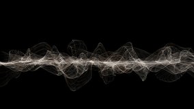 Futuristic video animation with particle wave object in slow motion and space for text, 4096x2304 loop 4K