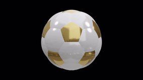 Spinning soccer ball. Rotating soccer ball. Football symbol. Gold trophy. Looped animation. 3d rendering. Looped animation. 3d rendering. 3D Illustration - Powered by Shutterstock - Get 15% off with code: PIKWIZARD15