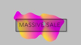 Animation of massive sale text over colourful shapes. Shopping, colours and digital interface concept digitally generated video. - Powered by Shutterstock - Get 15% off with code: PIKWIZARD15