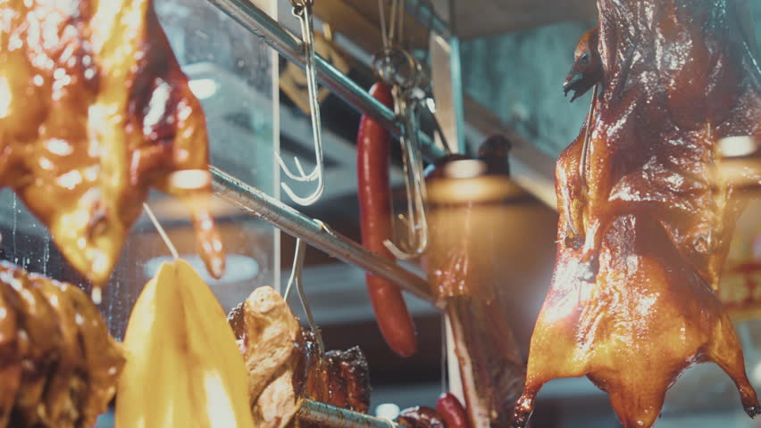 Hong Kong street food, roast duck, roast goose, roasted red pork, sweet pork, popular restaurant menus in Hong Kong