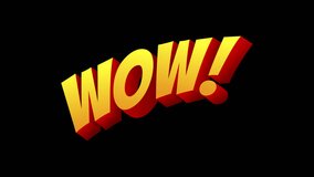 Wow comic pop up animation on transparent background - Powered by Shutterstock - Get 15% off with code: PIKWIZARD15