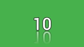 10 second countdown timer animation green screen. opening clip countdown 10 to 1