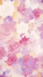 Vertical video - floral motion background animation in the style of a watercolor painting. Flowers include alstroemeria, carnation, chrysanthemum, daisy, gerbera, gladiola, hydrangea and rose.
