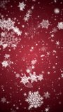 	
Vertical video - beautiful winter snowflakes, shining stars and snow particles on a festive dark red background. This Winter snow, Christmas motion background animation is full HD and looping.