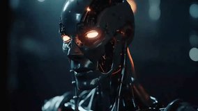 Humanoid Robot Creation, Creative Resource Animation, Explore the intersection of humanity and technology with an animation depicting the creation of a humanoid robot, utilizing simulated data