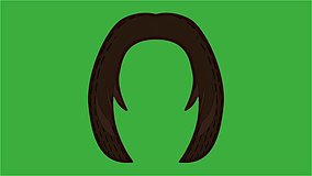 Video animation of a hair moving on a green screen background