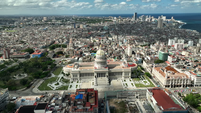 Aerial view: Capitolio Havana Cuba