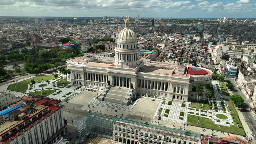 Aerial view: Capitolio Havana Cuba