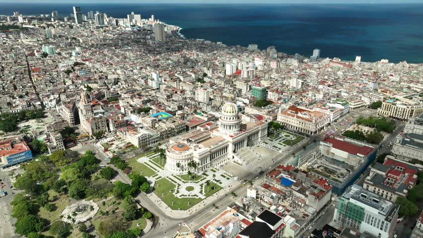 Aerial view: Сenter of Havana Cuba