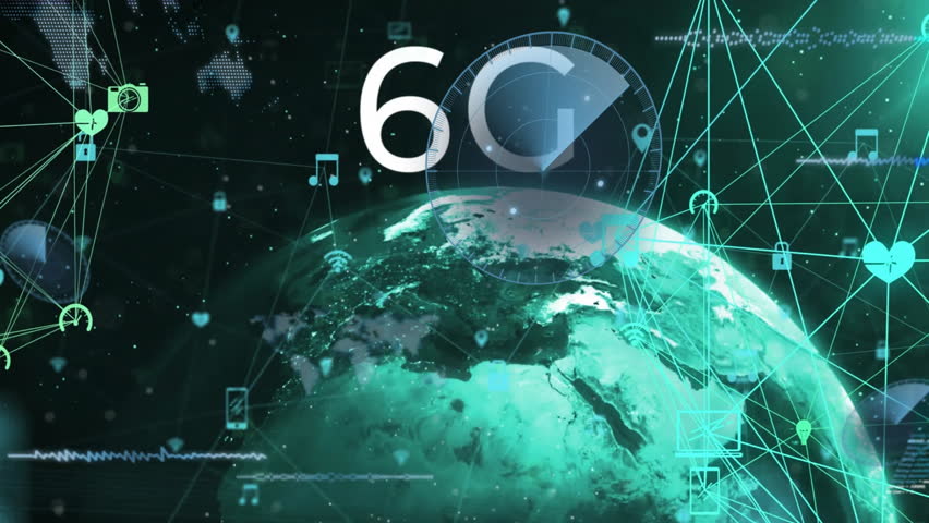 Animation of digital data processing and network of connections over globe and 6g text. Global connections, computing and data processing concept digitally generated video. - Powered by Shutterstock - Get 15% off with code: PIKWIZARD15