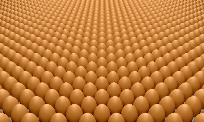 Seamless looping animation of enormous numbers of eggs. Raw hen's eggs. Fresh eggs for sale at a market. Healthy fresh food ingredients for breakfast. Animal products. Grocery. Chicken farm fresh eggs Royalty-Free Stock Footage #3471056857