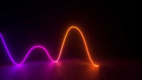 Abstract geometric neon background, colorful glowing wavy line moves from left to right. Minimalist colorful wallpaper. 4K 3D Animation Loop Futuristic Sci Fi - Powered by Shutterstock - Get 15% off with code: PIKWIZARD15