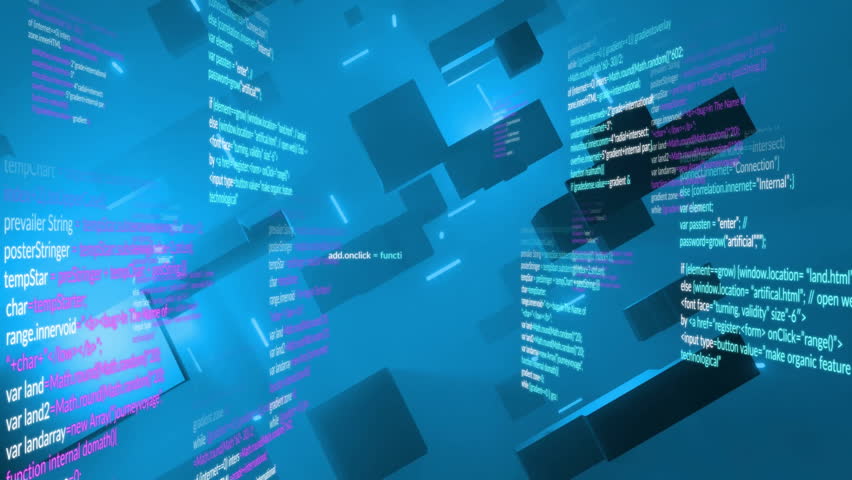 Animation of data processing over shapes moving. Technology and digital interface concept digitally generated video. - Powered by Shutterstock - Get 15% off with code: PIKWIZARD15