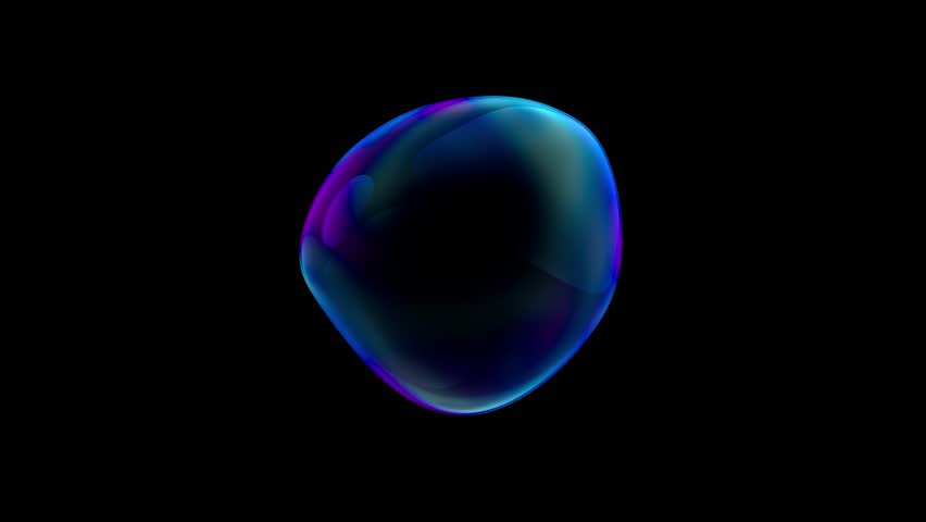 Water bubble element seamless looping animation. Movement of air bubbles blue light on black background and Green screen. 3d render. Royalty-Free Stock Footage #3471199137