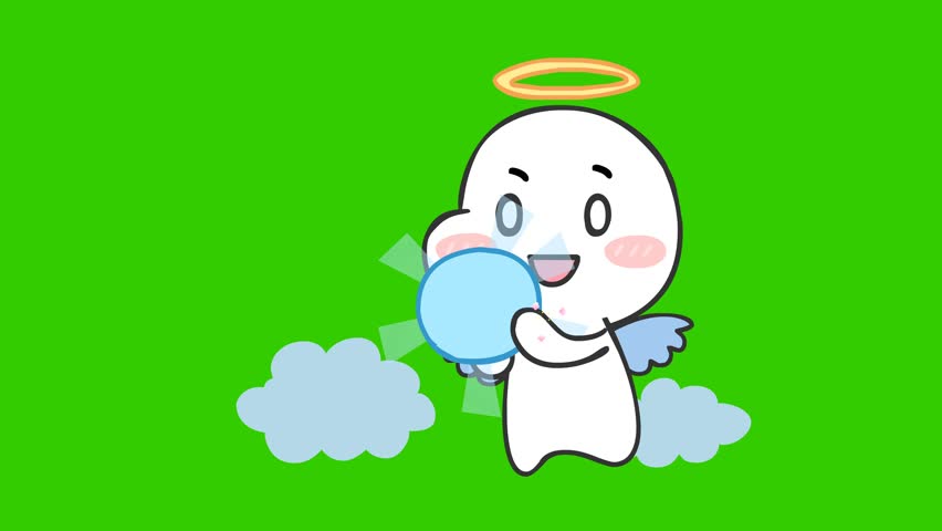 Littel angle animation on green screen, emotion character 4k video