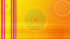 Beautiful yellow pattern animation with different design. Traditional Design animated clip.