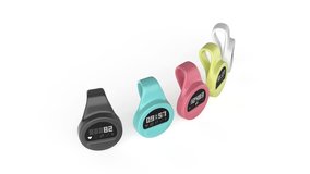 Clip-on fitness trackers with different colors