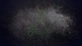 Animation of smoke trails and colourful shapes on black background. Technology and digital interface concept digitally generated video. - Powered by Shutterstock - Get 15% off with code: PIKWIZARD15