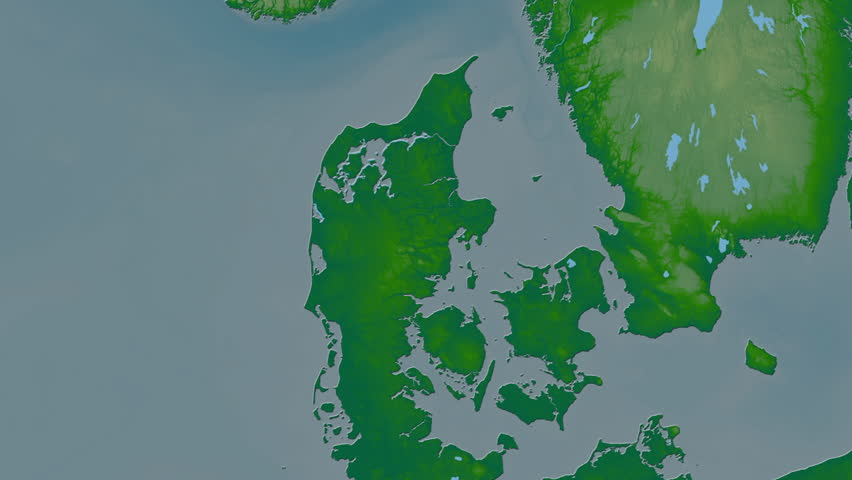 Denmark map - drive. Border. Physical.