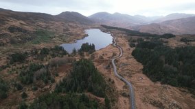 Drone video of The Kerry Mountains near Killarney Ireland
