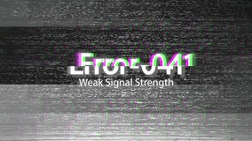 Tv Or Streaming Channel Error Message. Weak Signal Strength. Noise Display. Black White Color Logo Design Videos
