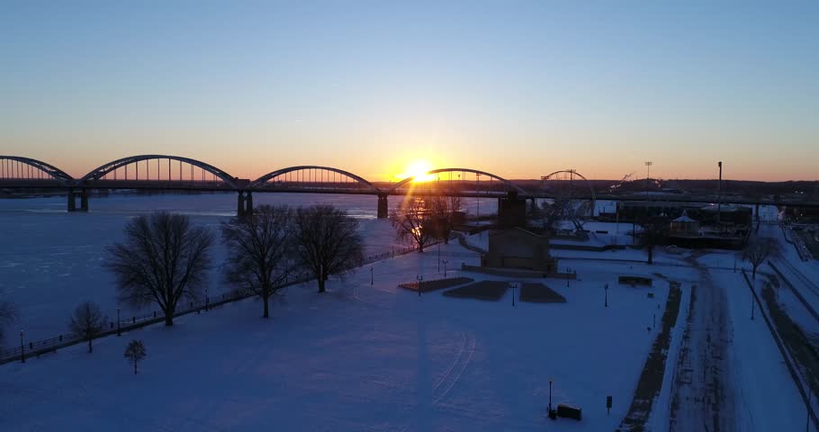Aerial Bridge Sunset