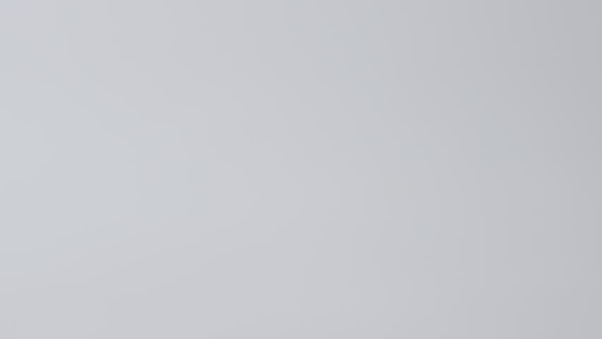 Hand Holding Placing Small Plastic Rubber Piggy Toy Figure On White Surface, Close Up