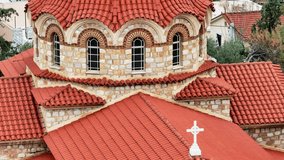 Greek Orthodox Church, St Emilianos's Church, Skouze Hill in Athens, Greece close 7x zoom camera