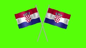 Flag of Croatia, Pole flag of Croatia on Green screen chroma key, Croatia 3D Animation flag waving in the wind isolated on Green Background. 
 - Powered by Shutterstock - Get 15% off with code: PIKWIZARD15