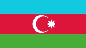 Animation of Azerbaijão flag waving in the wind. Background with flag of Azerbaijan for Azerbaijan independence day. Video for graphic editing, 4k animation
