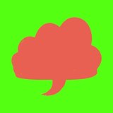 Animated Text Speech Bubble chat icon. Pictogram, comic book, anime. Useful for web site, banner, greeting cards, apps and social media posts. Chroma key, green screen