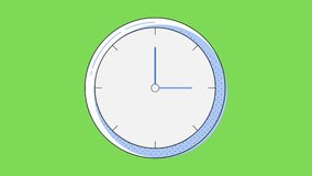 Animated video of clock wise on green screen background