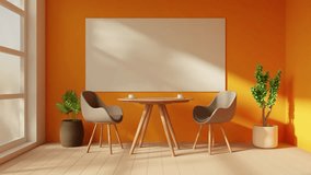 A cozy coffee table with armchairs in a bright home interior, flooded with sunlight from the window. Shadows from tree branches dance on the wall - Powered by Shutterstock - Get 15% off with code: PIKWIZARD15