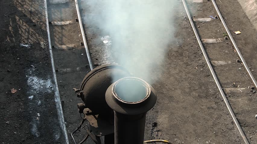 Darjeeling West Bengal India 03.17.2024.  video of steam coming out from Darjeeling toy train steam engine in India