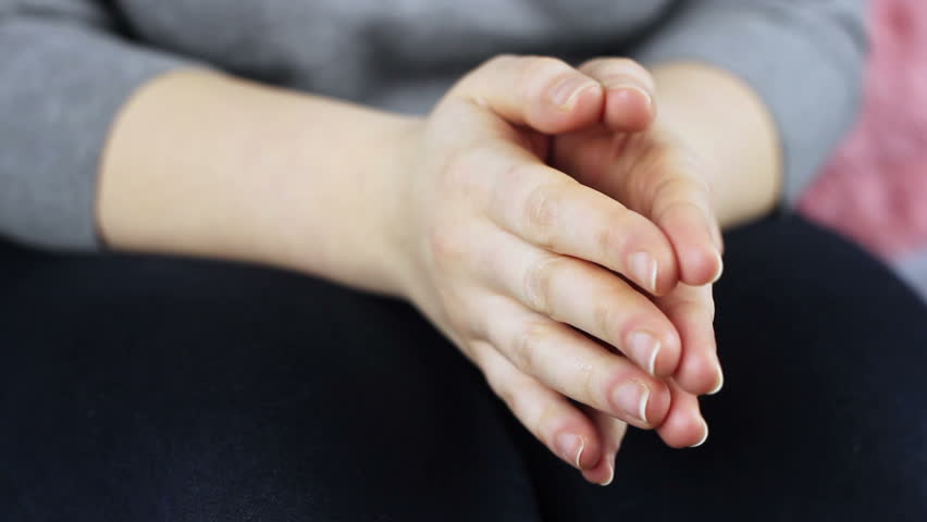 Close-up of wringing nervous woman hands. | Shutterstock HD Video #34721209