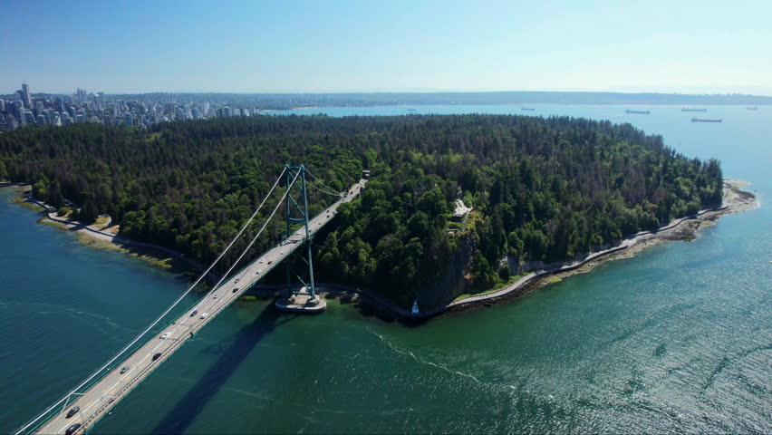 Aerial View of Stanley Park in Vancouver British Columbia