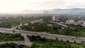 Islamabad, the capital of Pakistan, is a small yet stunning city that is known for its natural beauty. Drone view 