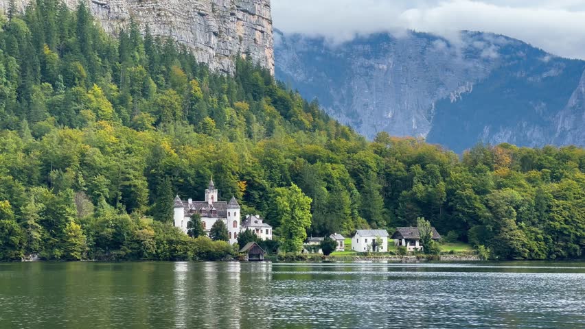 Hallstatt town over lake, Austria