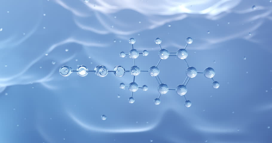 Bisphenol a rotating molecular structure, 3d model of molecule, polycarbonate, looped video