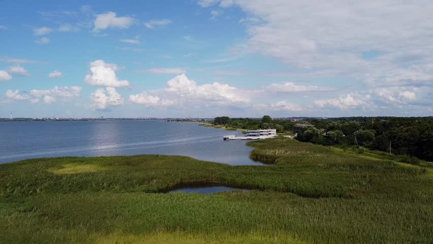 House on the shore of the Baltic Sea bay