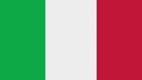 Animation of Italy flag waving in the wind. Realistic animated Italian Flag. Background with flag of Italy for Italy independence day. Video for graphic editing, 4k animation, 3d rendering