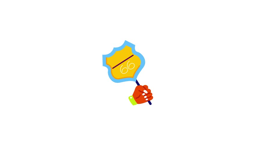 Grab flat animated sticker of a route sign 