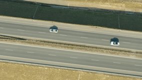 Cars and vehicle traffic on the motorway in the city of Gdynia, Sweden.