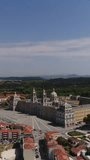 Vertical Video of Mafra Monastery in Portugal Aerial View