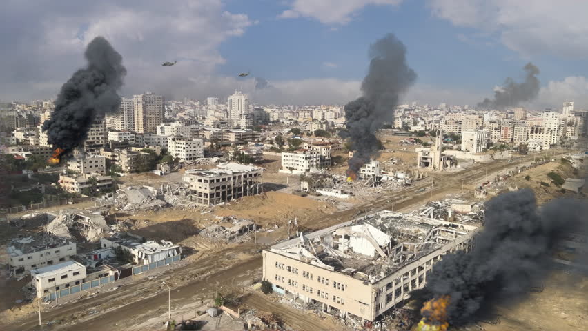 Gaza at war aerial view, smoke rising above rimal neighborhood

Drone view over North Gaza in the war with Israel. Gaza-March,20,2024
