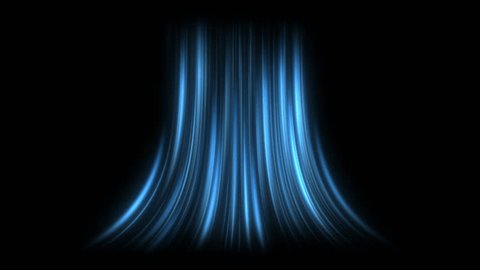 Cold air flow from conditioner effect. air light effect with blue rays. Freezing wind waves air blowing effect. Abstract directional optical fiber neon lines on black Background. Air cooling process Video Stok