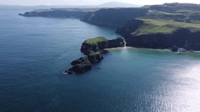 The video shows a shot of The Rope Bridge, recorded by drone in North Ireland. Part 2