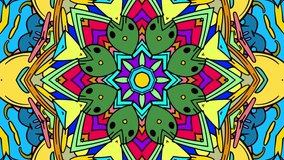Abstract colorful psychedelic video for summer music festival
