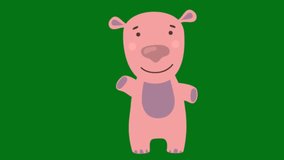 Cartoon animals top Resolution animated green screen video 4k , The video element of on a green screen background, Ultra High Definition, 4k video, on a green screen background.